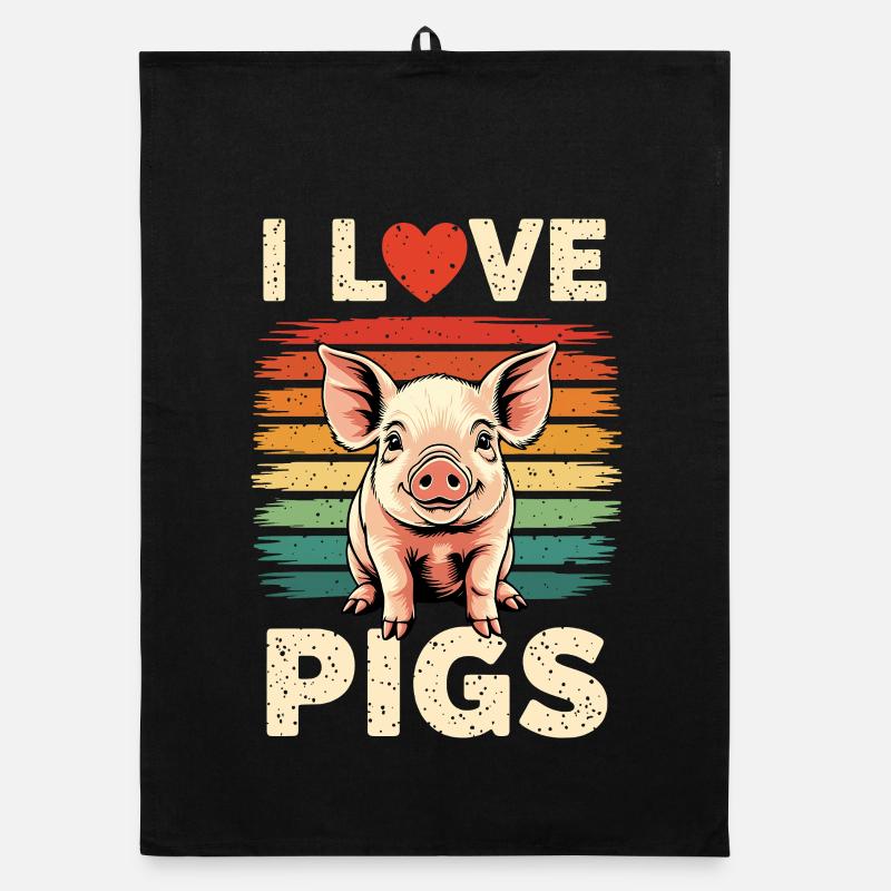 Cochon Truie Fermier Fermier Cadeau Rétro Torchon bio