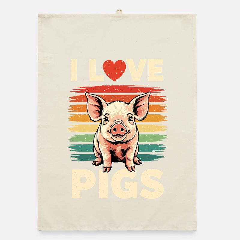 Pig Sow Farmer Farmer Gift Retro Organic dish towel