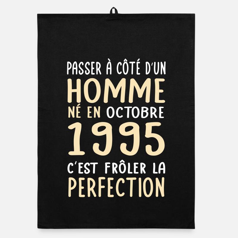 Anniversaire 30 ans - Né en Octobre 1995 Torchon bio