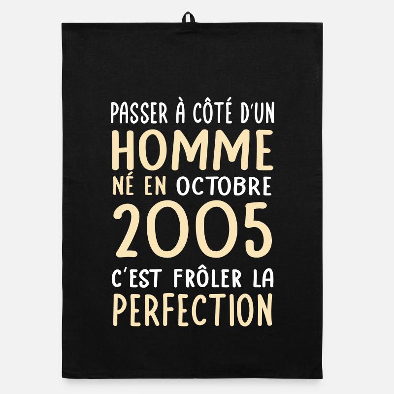 Anniversaire 20 ans - Né en Octobre 2005 Torchon bio