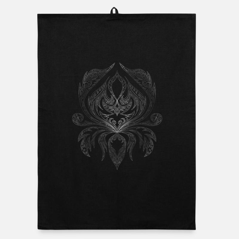 Silver Filigree Ornament Pattern Organic dish towel