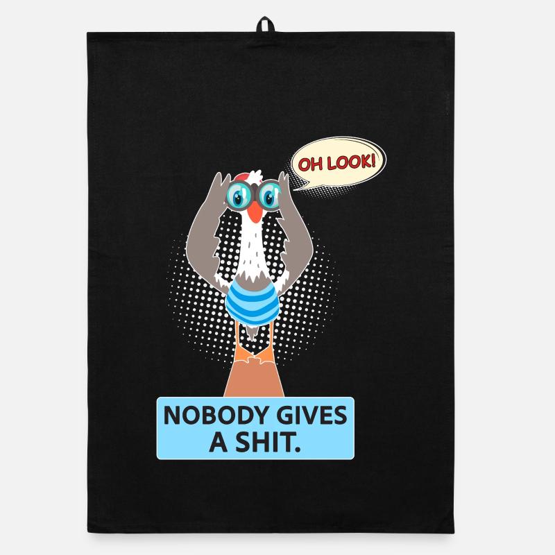 Nobody gives a shit – Sarkasmus Fun Shirt Organic Geschirrtuch