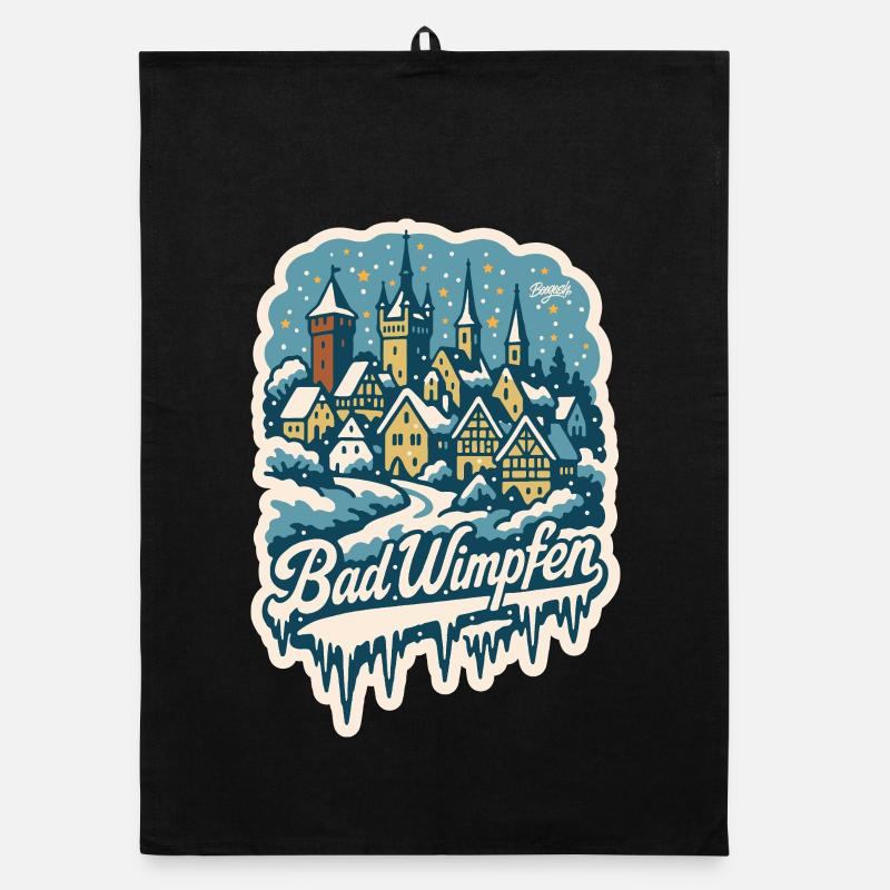 Bad Wimpfen Kraichgau Winter Landscape Organic dish towel