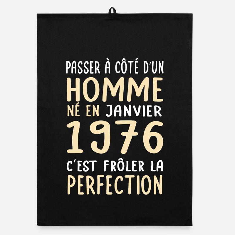 50th Birthday - Born in January 1976 Organic dish towel