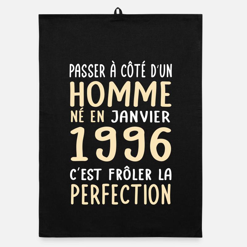 Anniversaire 30 ans - Né en Janvier 1996 Torchon bio