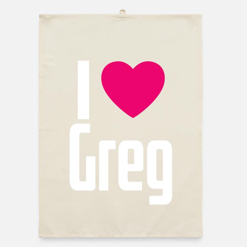J’aime Greg Coeur rose J’aime Greg Torchon bio
