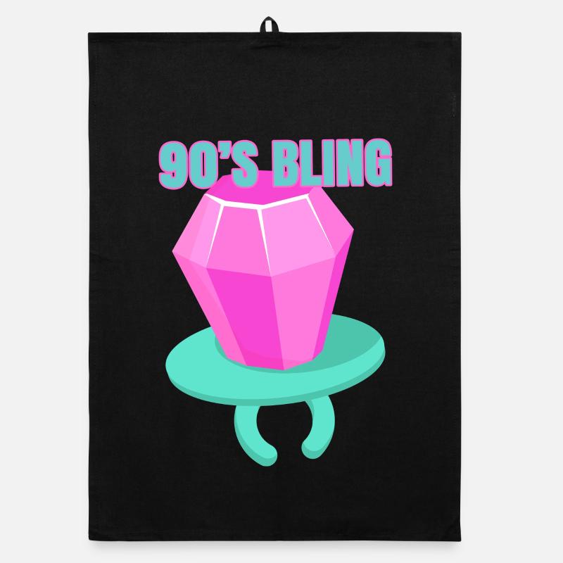 90s Bling - 90s Nostalgia Humor Organic dish towel
