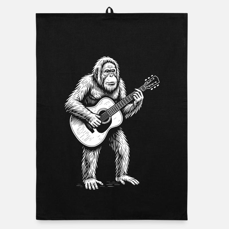 Orangutan Guitar Serenade Organic dish towel