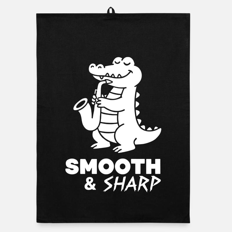 Saxophon Crocodile Retro Organic Geschirrtuch