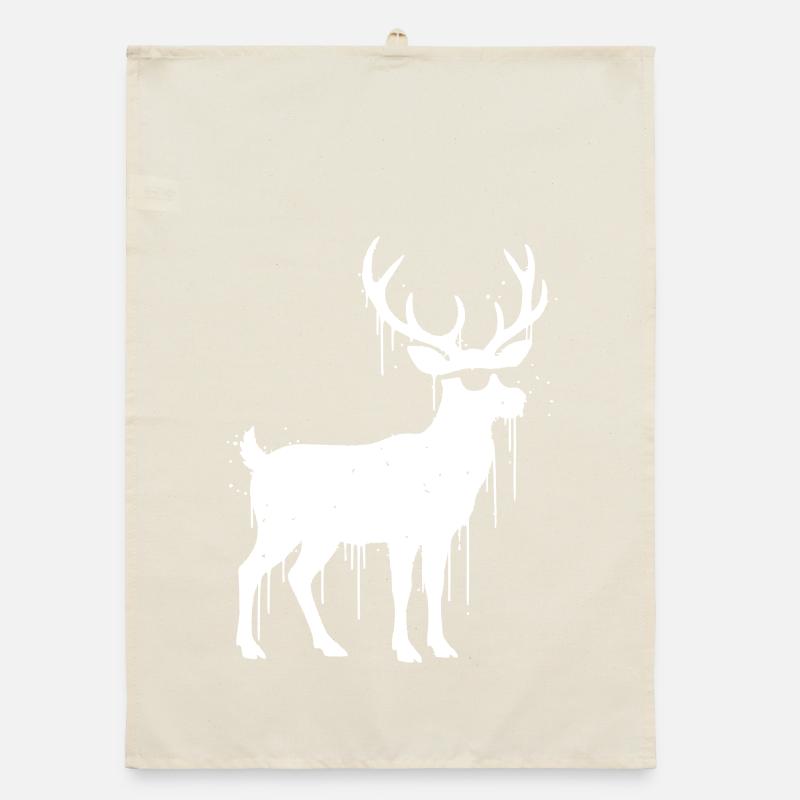 Reindeer Graffiti Christmas Vector Organic dish towel