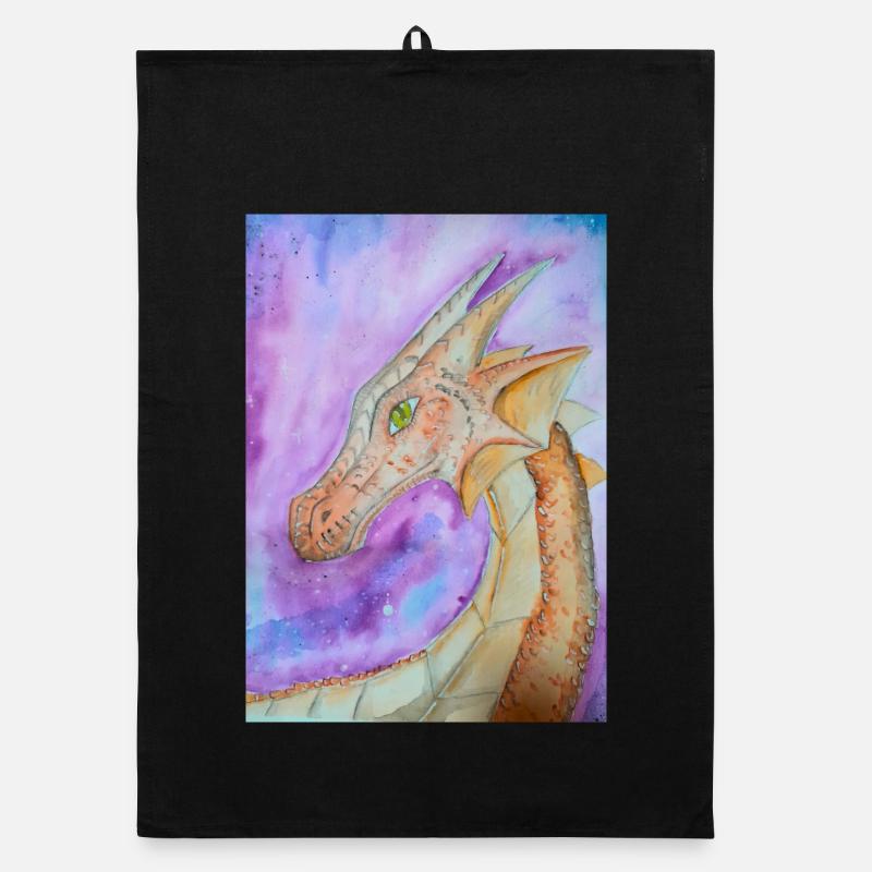 Dragon dessiné à la main Torchon bio