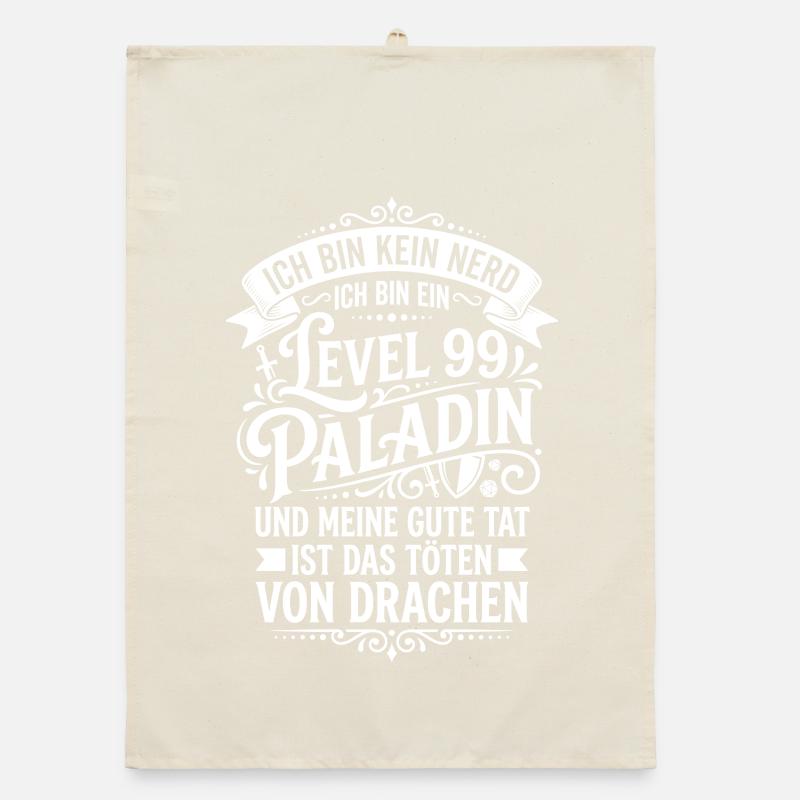 Level99 Paladin Dragon Hunter Humor Organic dish towel