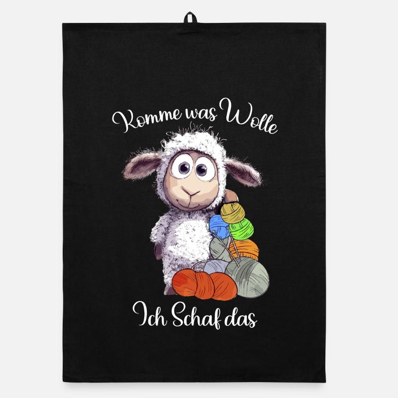 Sheep with wool: I sheep the pun Organic dish towel