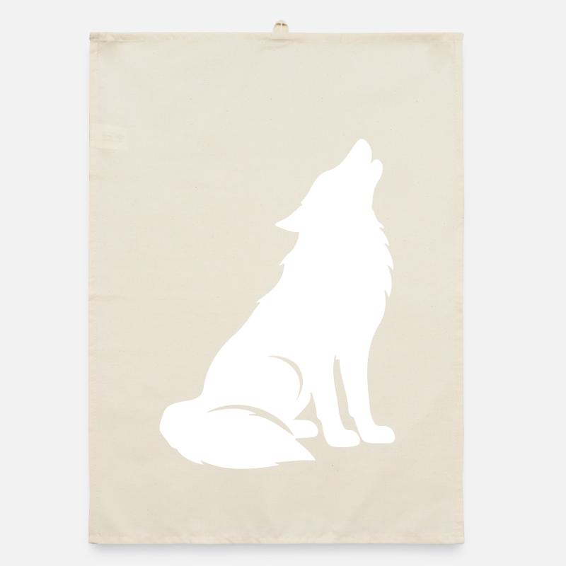 Wolf Silhouette Organic dish towel