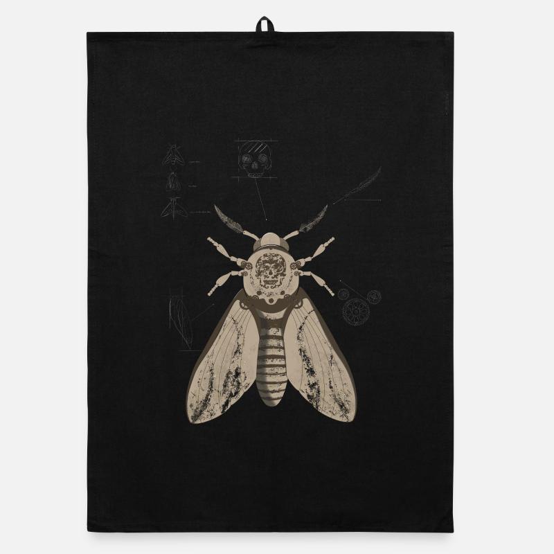 Skull Moth Anatomy Organic dish towel