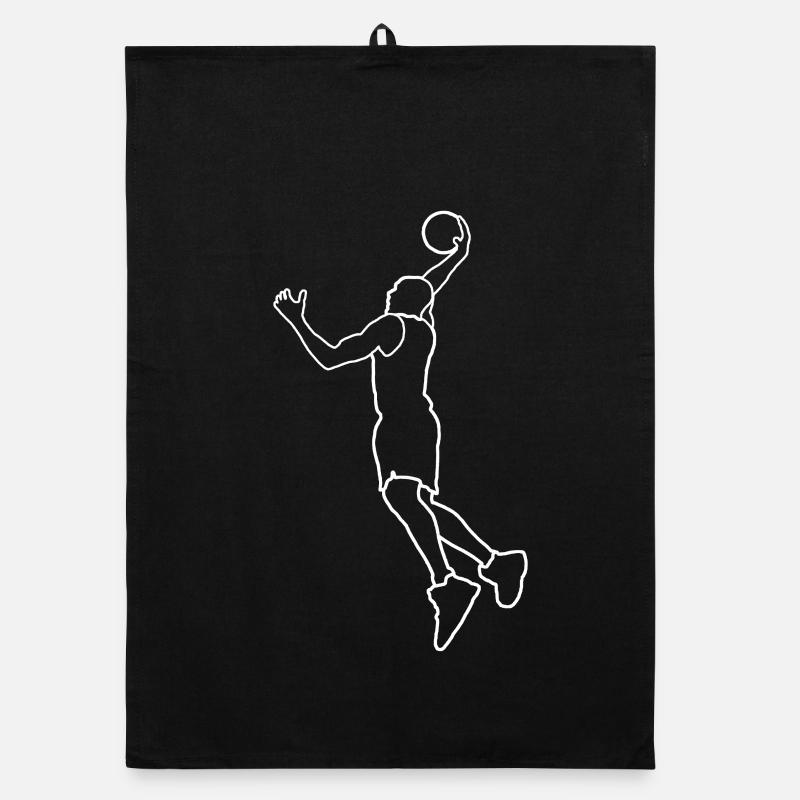 Basketballspieler - Organic Geschirrtuch - Schwarz