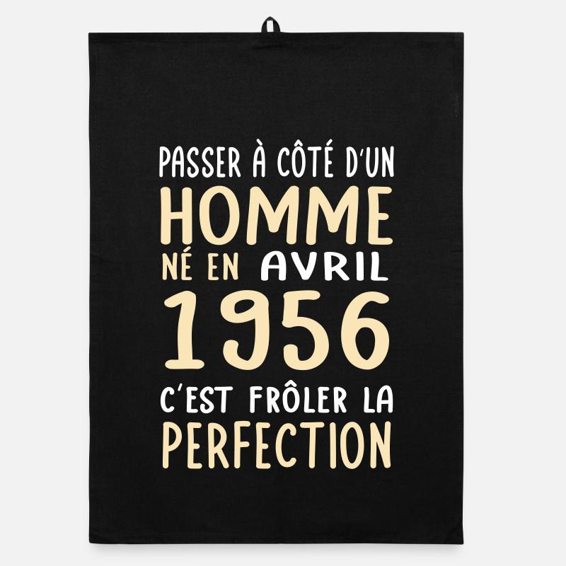 Anniversaire 70 ans - Né en Avril 1956 Torchon bio