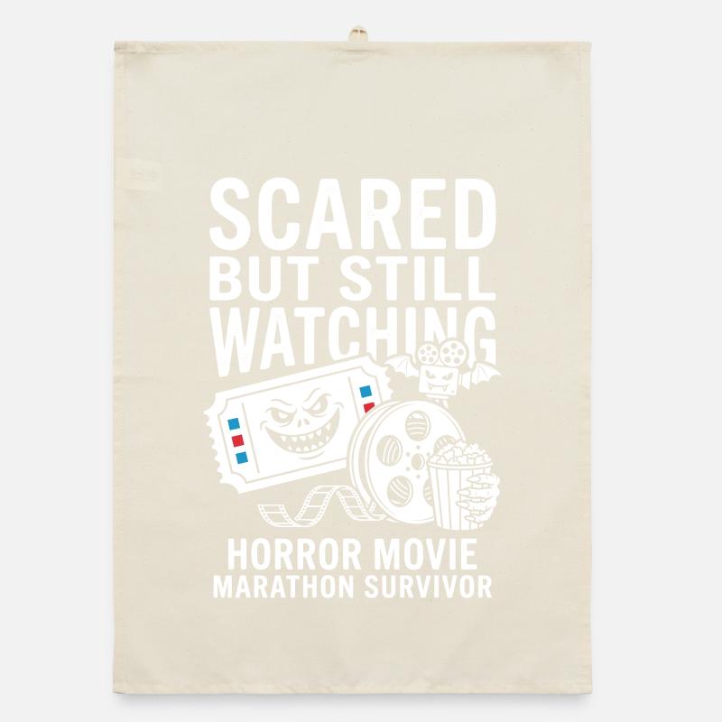 Scared But Still Watching Horror Organic dish towel