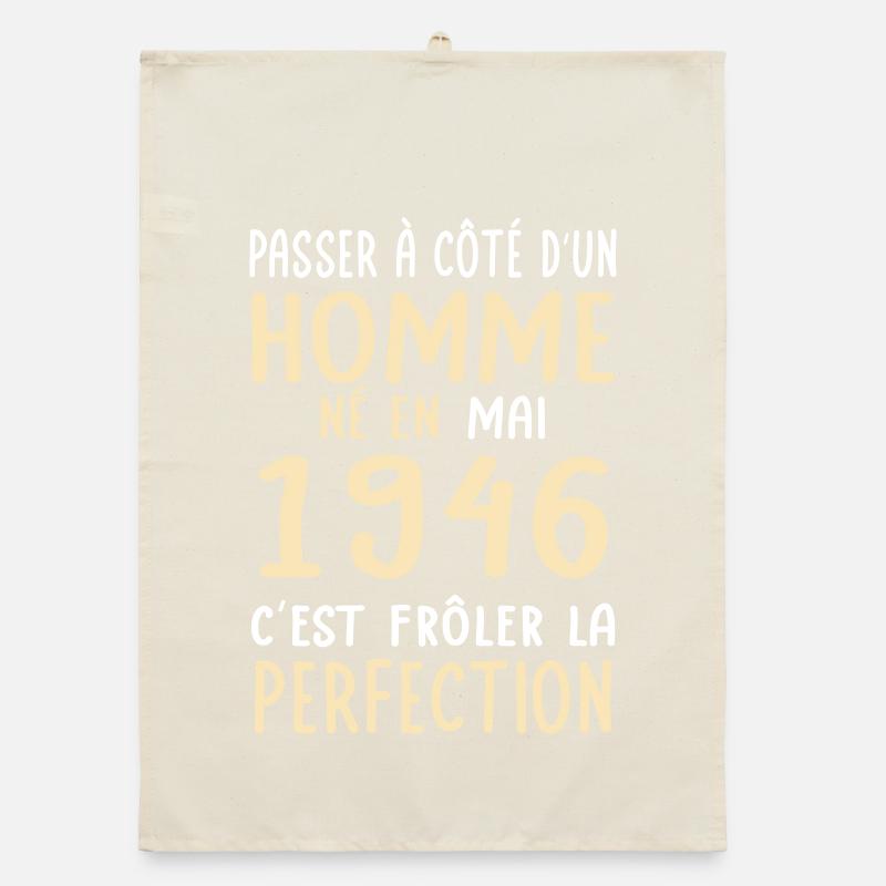 80th birthday - Born in May 1946 Organic dish towel