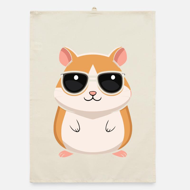 Cool Hamster with Sunglasses Organic dish towel