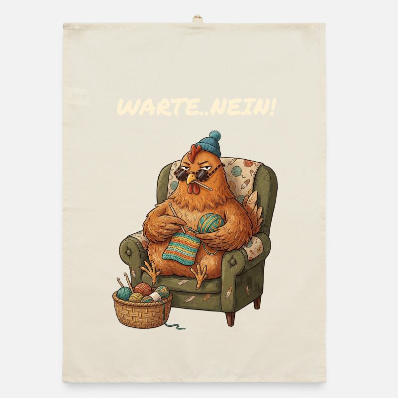 Lustiger Spruch Hühner Mama Organic Geschirrtuch