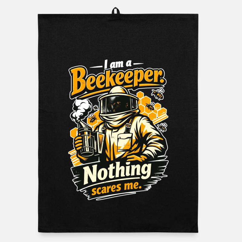 Beekeeper Gift: I am a Beekeeper Nothing scares me Organic dish towel