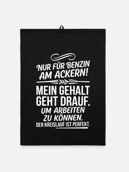 Nur für Benzin ackern Gehalt drauf - Organic Geschirrtuch - Schwarz - Vorne