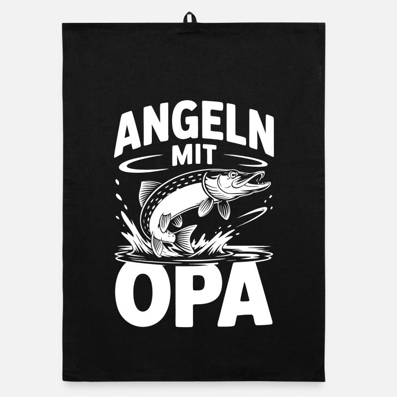 Angeln mit Opa Organic Geschirrtuch