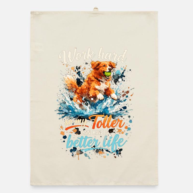 Work Hard: Dynamisches Toller Aquarell Design Organic Geschirrtuch