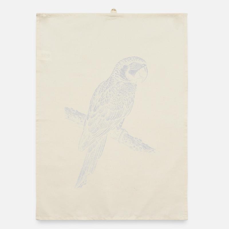 Parrot Silhouette on Branch Organic dish towel