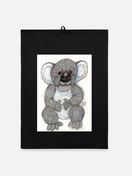 Koala - Torchon bio - noir - Devant