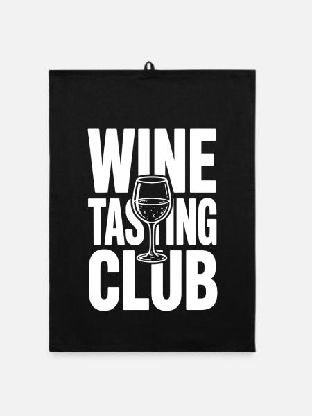 Wine Tasting Club - Organic dish towel - black - Front