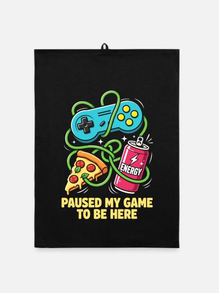 Ich habe mein Spiel für dich pausiert - Organic Geschirrtuch - Schwarz - Vorne