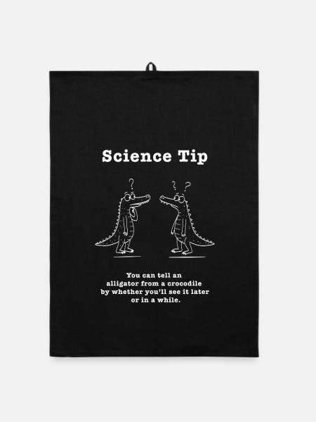 Science Tip Krokodil Vergleich - Organic Geschirrtuch - Schwarz