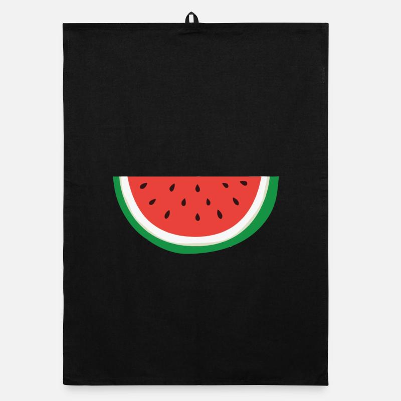 Wassermelone - Palästinensisches Symbol - Organic Geschirrtuch - Schwarz