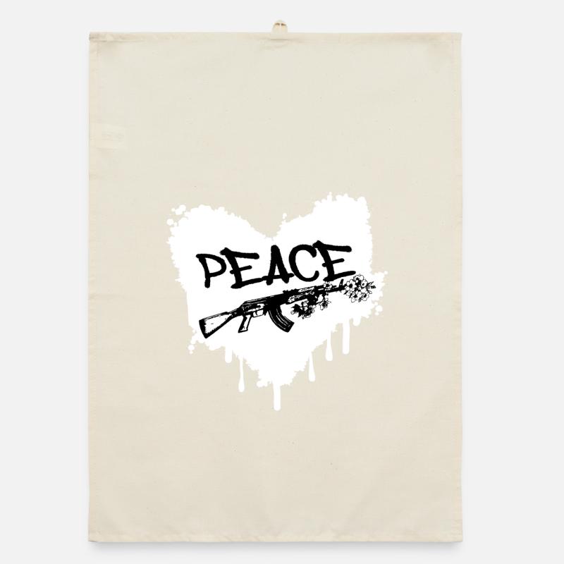 Un graffiti de Peace Gun en fleurs Torchon bio
