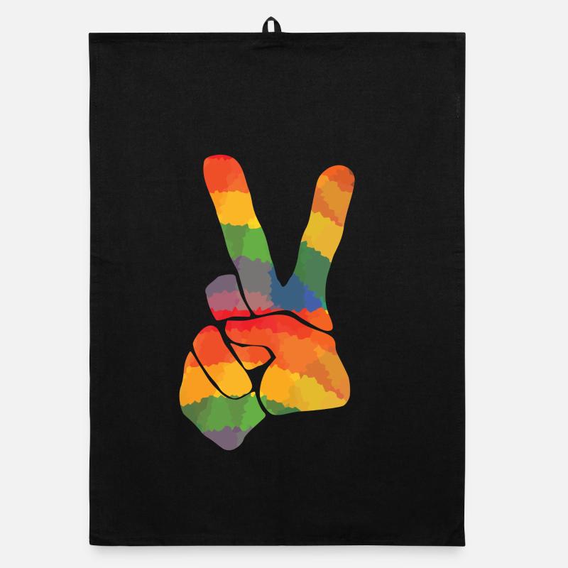 Farbiges Peace Zeichen Organic Geschirrtuch