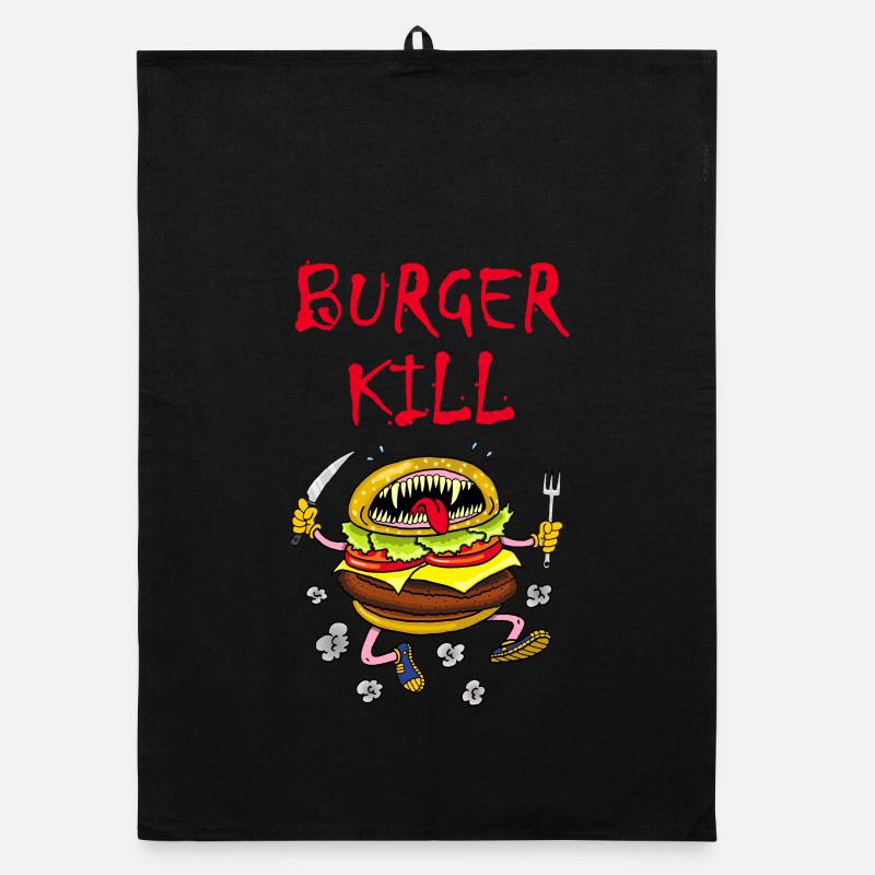 Carnivorous hamburger Organic dish towel