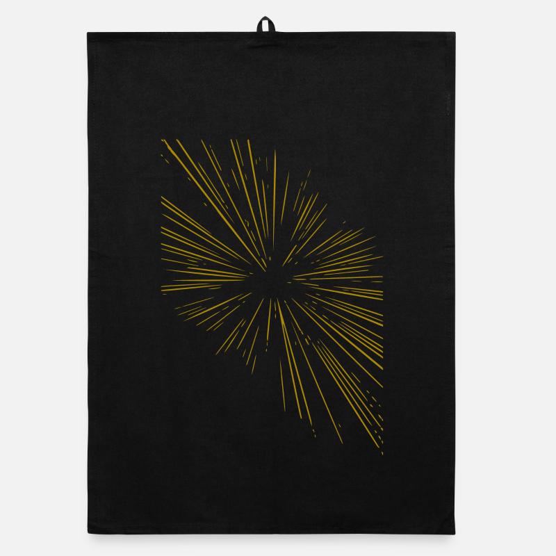 Abstract rays / gold / pattern / line Organic dish towel
