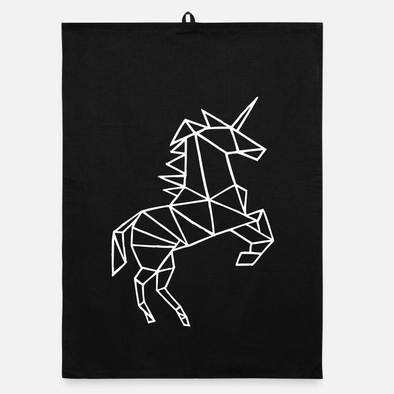 Origami unicorn Organic dish towel
