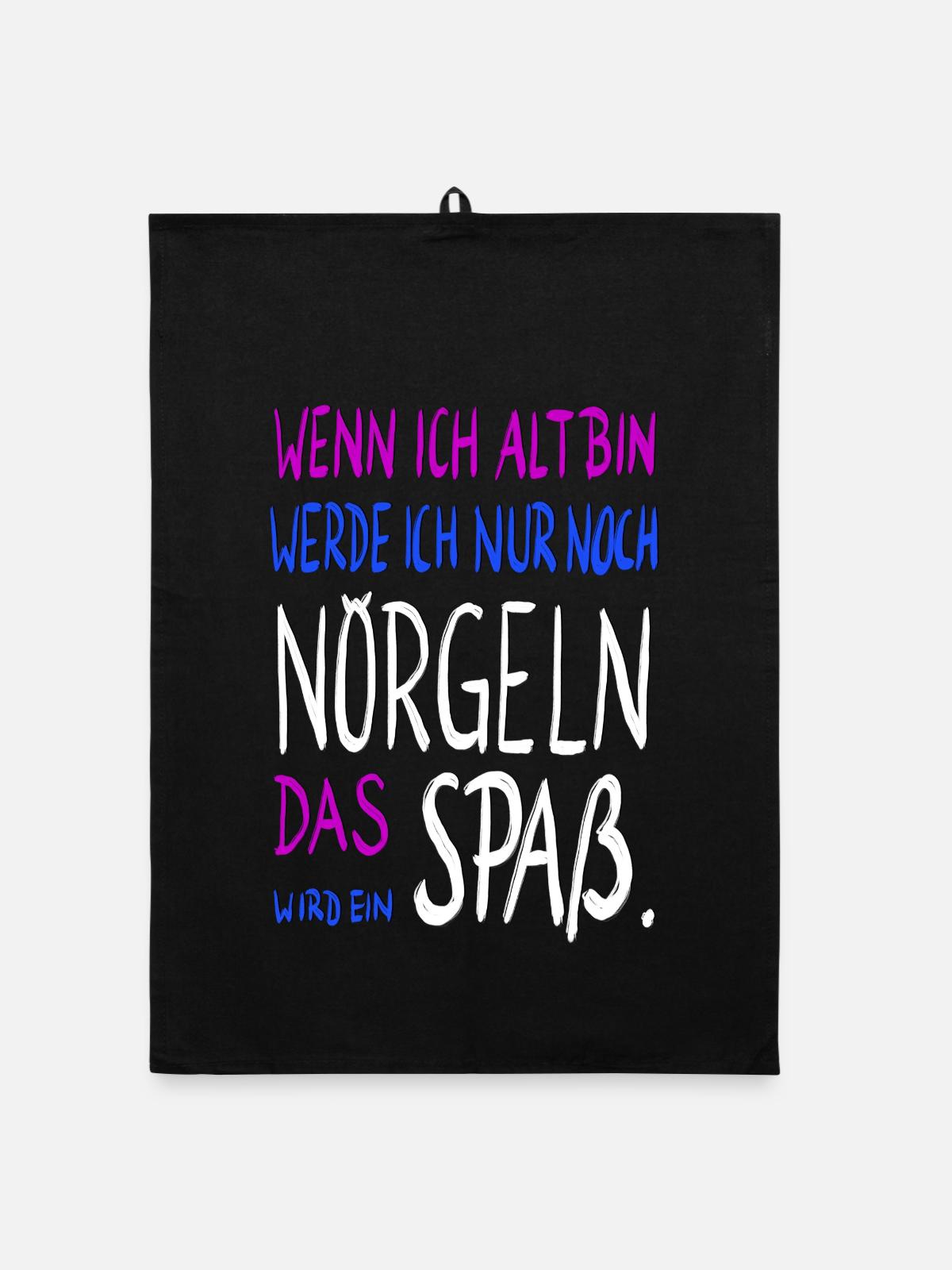 wenn ich alt bin .... - Organic Geschirrtuch - Schwarz - Vorne