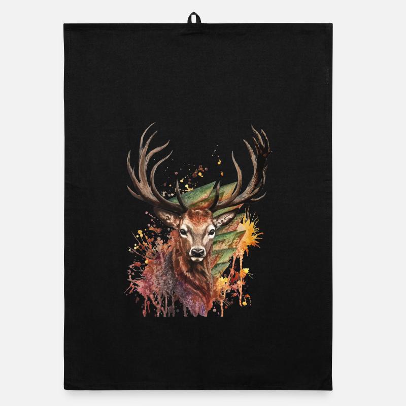 Deer designs Organic dish towel
