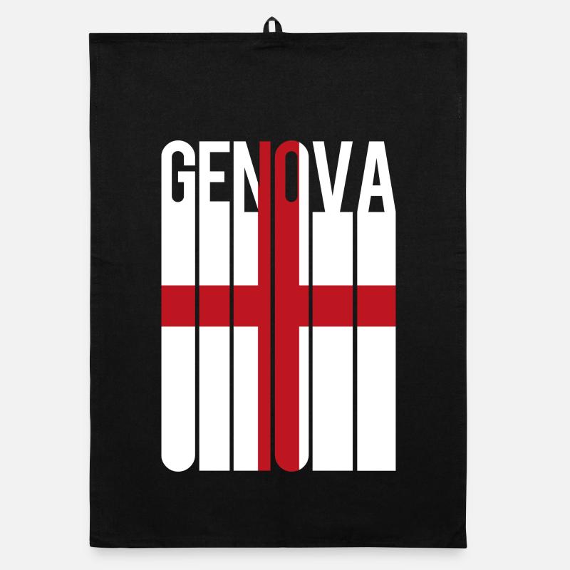 drapeau de Gênes Gênes Genes Génova Torchon bio