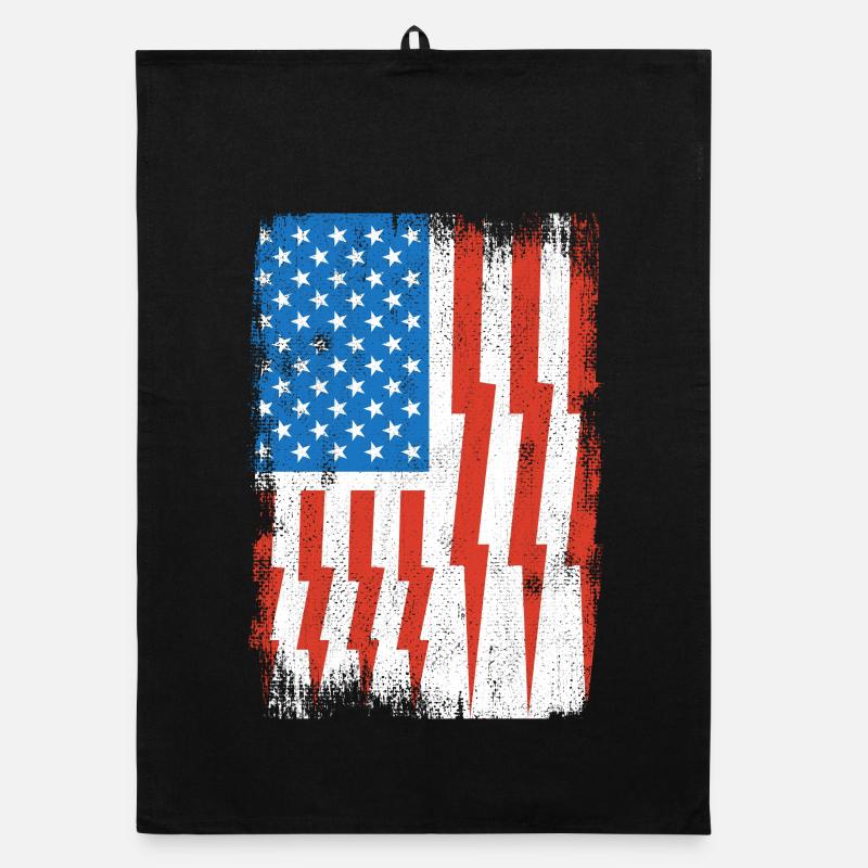 Electrician US Flag Organic dish towel
