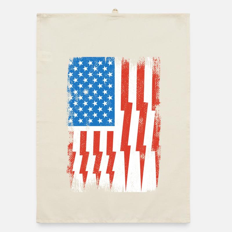 Electrician US Flag Organic dish towel
