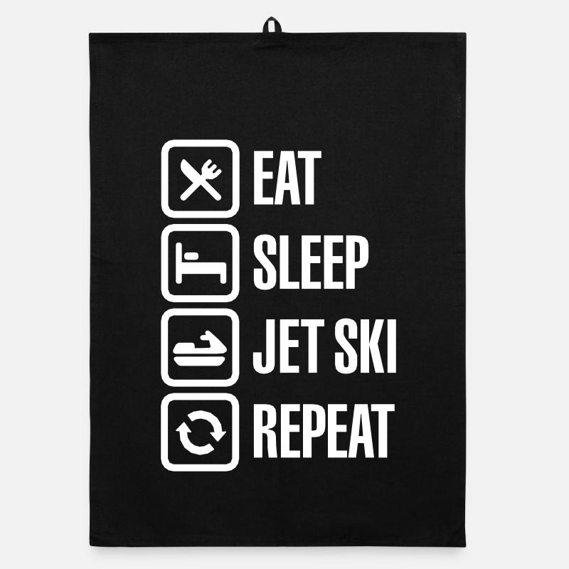 Jet-Boot Wassermotorräder Eat Sleep Jet Ski Repeat Organic Geschirrtuch