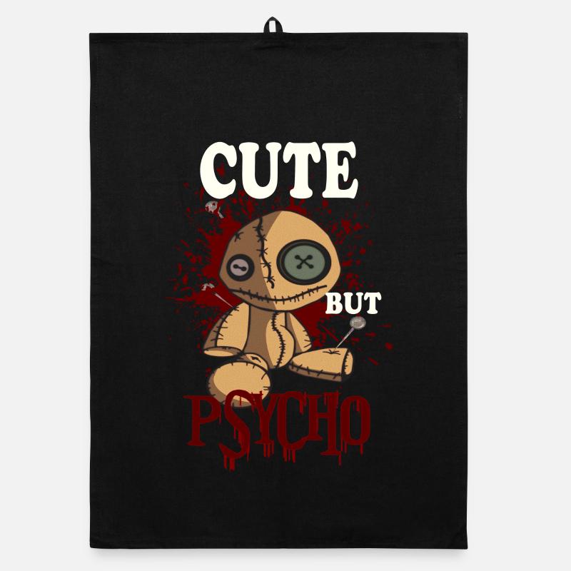 CUTE BUT PSYCHO Voodoo - Doll Organic dish towel
