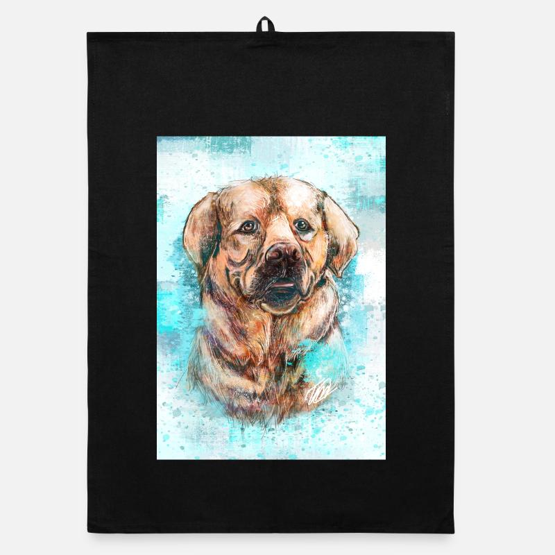Labrador - Organic dish towel - black