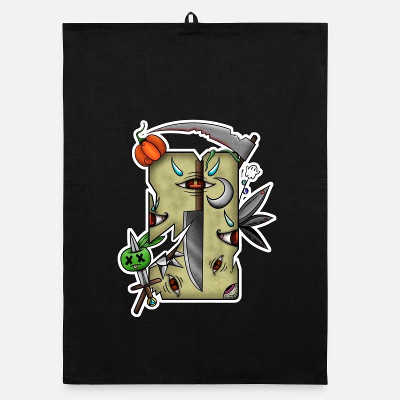 Tarot Abîmé Halloween ! - Torchon bio - noir