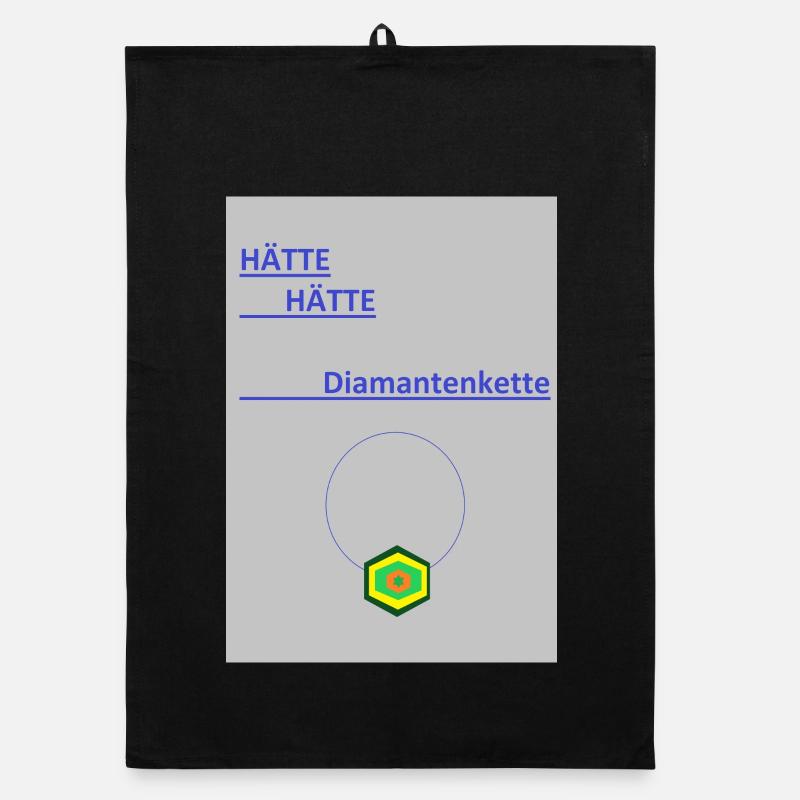 Diamantenkette Geometrisch - Organic Geschirrtuch - Schwarz